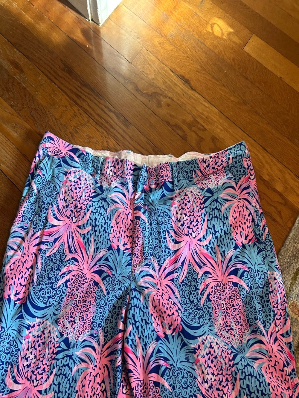 Lilly Pulitzer Men's Beaumont Shorts Size 42 Pineapple Tropical Navy Pink